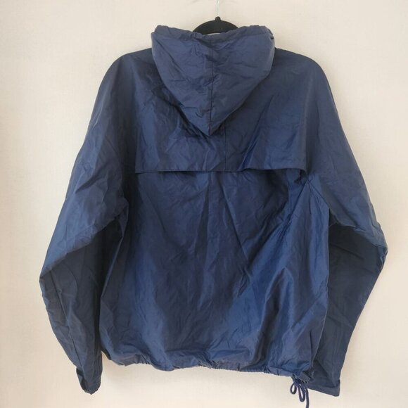 Woolrich VTG Teton Quarter Zip Hooded Windbreaker Pullover Jacket Blue Unisex M - Picture 2 of 8